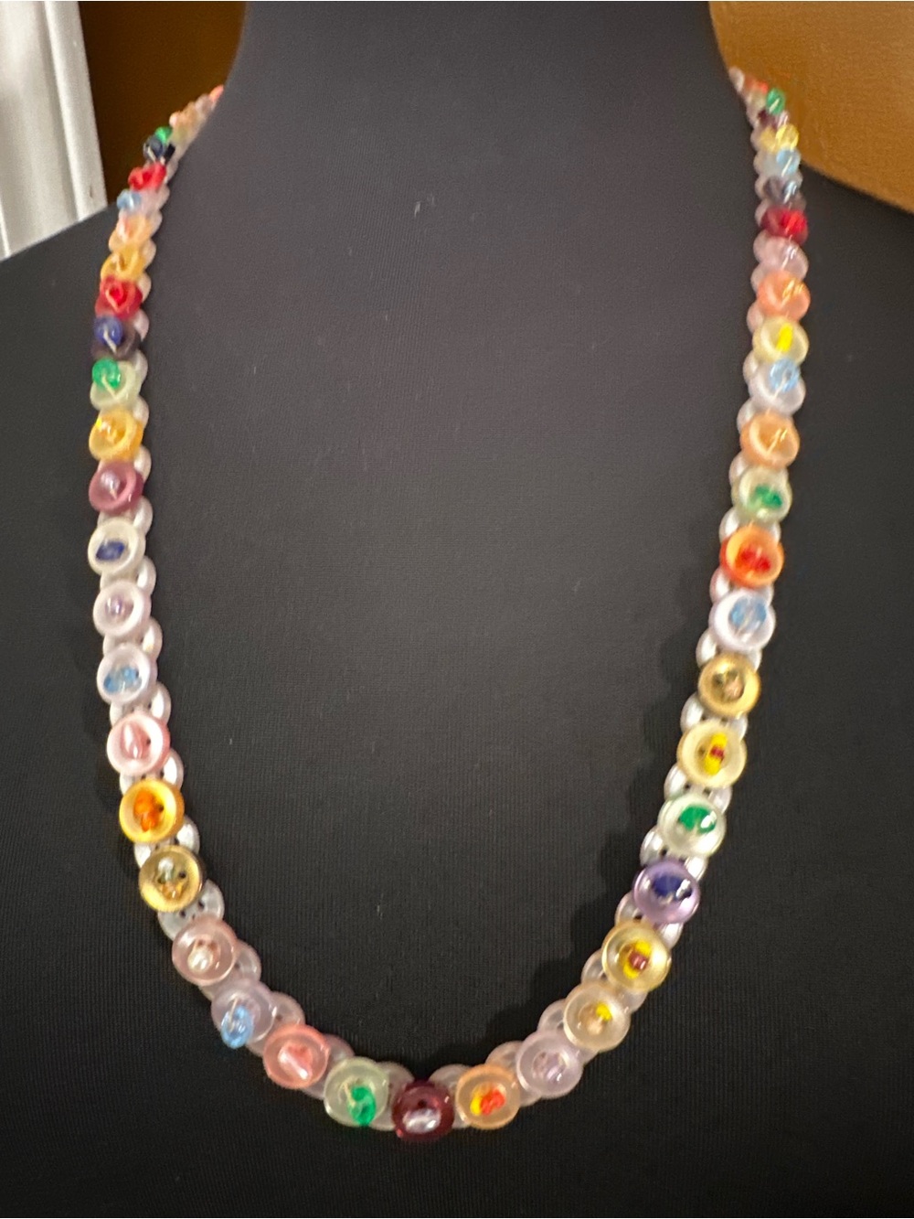Vintage Arts and Craft button necklas